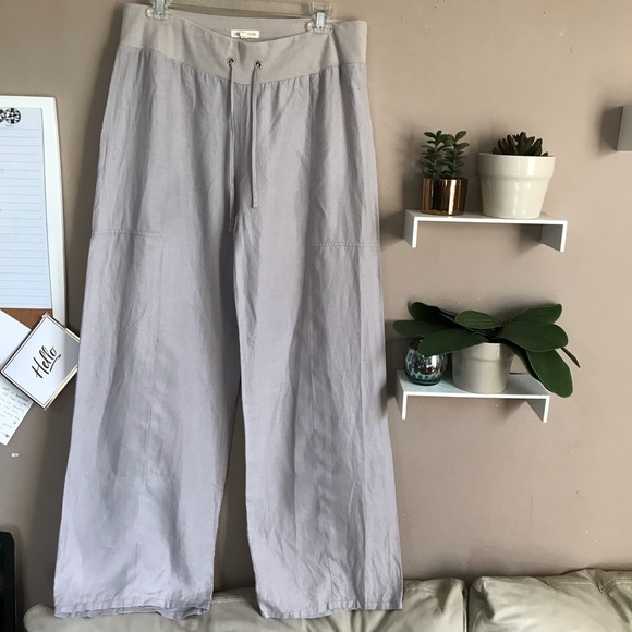 EILEEN FISHER 100% Organic Linen Pants Lagenlook - Picture 3 of 5